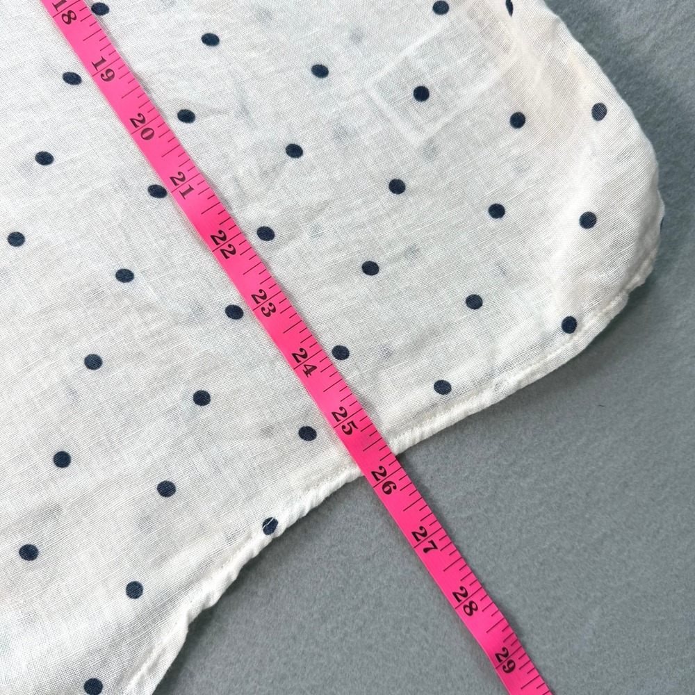 Old Navy White Polka Dot Linen Button Down XXL Tie Front Capsule Wardrobe - Picture 6 of 9